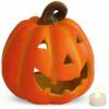 matches21 - Webshop Halloween Kuerbis Windlicht 19x20 cm Ton mit LED Licht Herbstdeko 100429 1 16