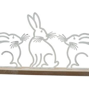 matches21 - Webshop Hasenfigur Hasen Aufsteller Metall weiss Osterdeko Osterhasen 1 Stk 30x17x4 5 cm 123827 1 27