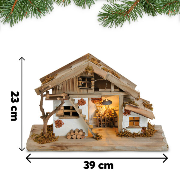 matches21 - Webshop Holz Weihnachtskrippe Echtholz Krippe Stall traditionell viele Details 39 cm 115211 1 1 2