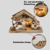 matches21 - Webshop Holz Weihnachtskrippe Echtholz Krippe Stall traditionell viele Details 39 cm 115211 5 1 13