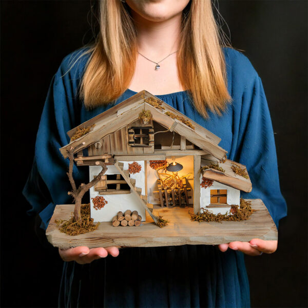 matches21 - Webshop Holz Weihnachtskrippe Echtholz Krippe Stall traditionell viele Details 39 cm 115211 6 1 7