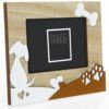 matches21 - Webshop Holzrahmen Motiv HUND Rahmen Relief Pfoten und Knochen braun weiss 1 Stk 10x15 cm 123317 1 1 9