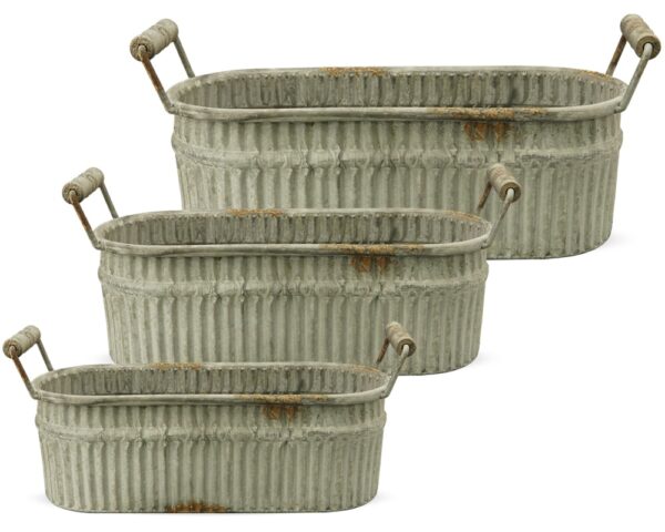 matches21 - Webshop Jardiniere Blumentoepfe Pflanztoepfe Pflanzgefaesse Gartendeko grau 1 Stk 3 Groessen 123890 1 23