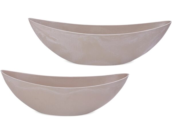 matches21 - Webshop Jardiniere Pflanzschalen Kunststoff Dekoschalen used sand oval 1 Stk in 2 Groessen 123654 2 23