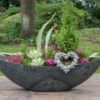 matches21 - Webshop Jardinieren Blumentoepfe Steinoptik Kunststoff dunkelgrau oval 1 Stk 2 Groessen 118432 2 1 59