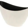 matches21 - Webshop Jardinieren Pflanzschalen oval Pflanzgefaesse creme schwarz glaenzend 2 Groessen 118434 4 1 43