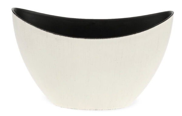 matches21 - Webshop Jardinieren Pflanzschalen oval Pflanzgefaesse creme schwarz glaenzend 2 Groessen 118434 5 1 33