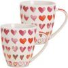 matches21 - Webshop Jumbo Kaffeetassen Tassen Herzdekor weiss rot rosa Porzellan 2er Set 12 cm 675 ml 122085 1 1 3