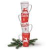 matches21 - Webshop Jumbo Weihnachtstassen 36 Stk Tassen Becher rot weiss Keramik 450 ml 109166 1 9