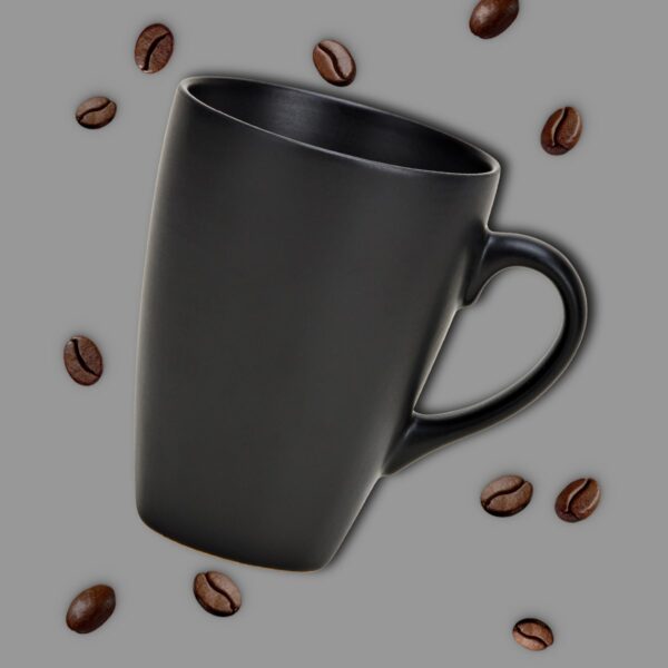 matches21 - Webshop Kaffeebecher Becher Tassen Steingut Kaffeetassen schwarz einfarbig 6er Set 11 cm 123928 2 1 3