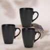 matches21 - Webshop Kaffeebecher Becher Tassen Steingut Kaffeetassen schwarz einfarbig 6er Set 11 cm 123928 5 1 12