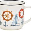 matches21 - Webshop Kaffeebecher Emailoptik maritim Anker Leuchtturm Tassen Porzellan 2er 8 cm 330 ml 123251 1 1 4