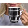 matches21 - Webshop Kaffeetasse Tasse schwarz weisse Streifen und Karo Designs Porzellan 1 Stk B WARE 10 cm 122067 1 1 4