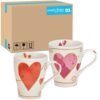 matches21 - Webshop Kaffeetassen Tassen Herzen verspielt orange und rosa Porzellan 36 Stk sort 11 cm 122082 1 3