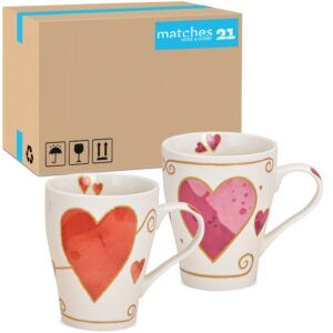 matches21 - Webshop Kaffeetassen Tassen Herzen verspielt orange und rosa Porzellan 36 Stk sort 11 cm 122082 1 28