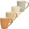 matches21 - Webshop Kaffeetassen Tassen Rillen orange beige creme grau Steingut 36 Stk sort 10 cm 122110 1 1 4