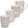 matches21 - Webshop Kaffeetassen Tassen Streifen Punkte Porzellan schwarz weiss gold 36 Stk sort 10 cm 122050 1 1 4