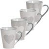 matches21 - Webshop Kaffeetassen Tassen Zick Zack und Herz Design weiss grau Steingut 36 Stk sort 10 cm 122054 1 1 4