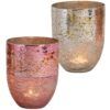 matches21 - Webshop Kerzenglaeser Windlichter Bauernsilber Teelichtglaeser creme und rosa 2er Set 2 Gr 122144 1 1 12