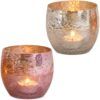 matches21 - Webshop Kerzenglaeser Windlichter Bauernsilber Teelichtglaeser creme und rosa 2er Set 2 Gr 122144 3 1 11