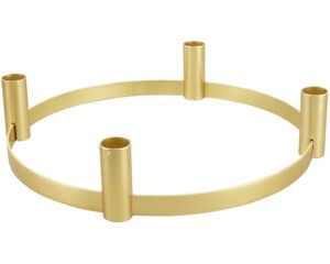 Kerzenhalter 4 Stabkerzen Dekokranz Kerzenständer Kranz gold Ø 30x6,5 cm