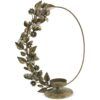 matches21 - Webshop Kerzenhalter Ring mit Blaetter und Blumen Dekokranz Kranz braun 23x10x32 cm 125356 1 3