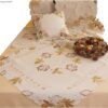 matches21 - Webshop Kissenbezug Kissenhuelle Herbst Lochstickerei und Blaetter beige bunt 1 Stk 40x40 cm 124152 1 1 4