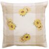 matches21 - Webshop Kissenbezug Kissenhuelle Sonnenblumen Streifen beige und Stick bunt 1 Stk 40x40 cm 124142 1 3