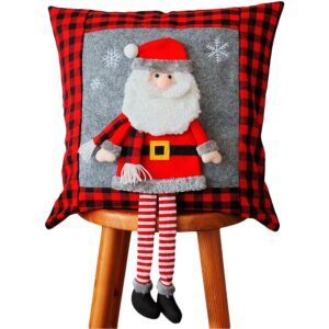 matches21 - Webshop Kissenbezug Weihnachtsmann angenaeht Kissenhuelle grau bunt Polyester 40x40 cm 125876 1 15