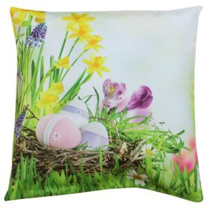 matches21 - Webshop Kissenhuelle Kissenbezug Nest und Ostereier bunt Fotodruck 1 Stk 40x40 cm Polyester 124080 1 11