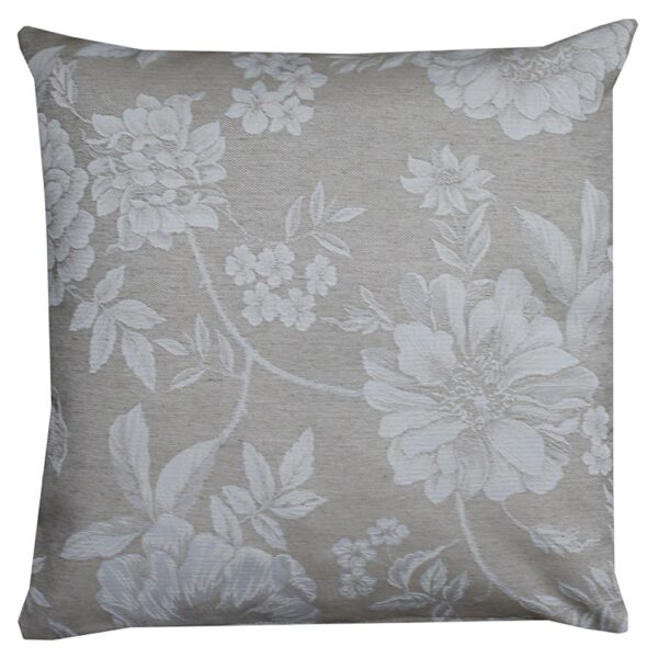 matches21 - Webshop Kissenhuelle WANDA Blumen Kissenbezug hellbraun Polyester Baumwolle 40x40 cm 125597 1 1