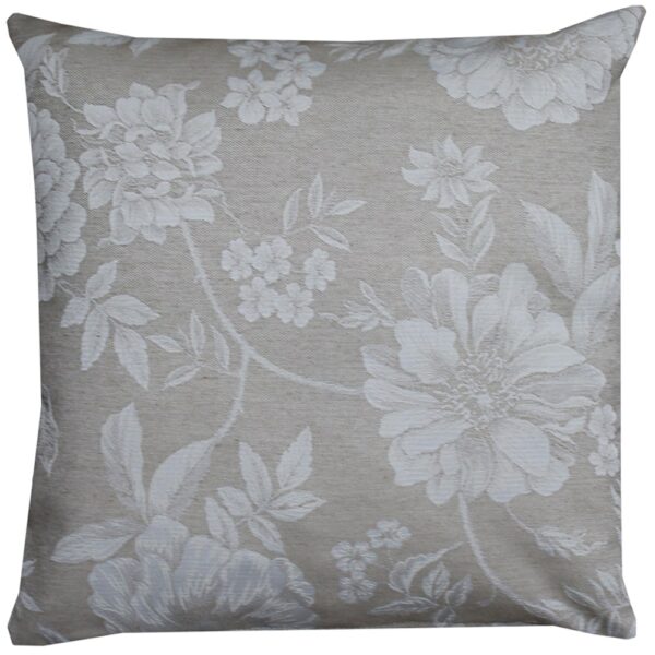 matches21 - Webshop Kissenhuelle WANDA Blumen Kissenbezug hellgrau Polyester Baumwolle 40x40 cm 125599 1 1