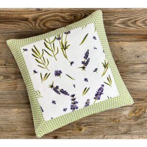 matches21 - Webshop Kissenhuelle gestreift LAVINA Landhaus Lavendel Druck 40x40 cm 126828 1 1