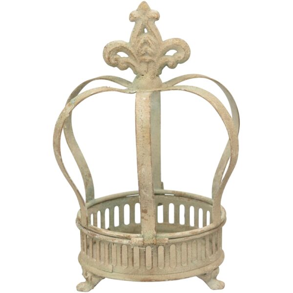 matches21 - Webshop Krone Dekokrone Metall Gartendeko grau Vintage Shabby Antik 24 cm 124447 1 1