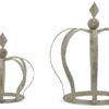 matches21 - Webshop Kronen Dekokronen Metall Gartenkronen grau Vintage Shabby Antik 1 Stk div Groessen 118829 1 10