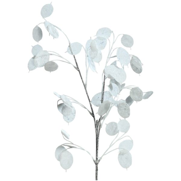 matches21 - Webshop Kunstzweig Silberblatt Lunaria Dekozweig Deko Kunststoff weiss Glimmer 1 Stk 73 cm 121896 1 1 1