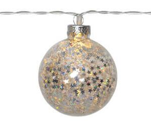 matches21 - Webshop LED Minilichterketten Kugeln und Glitzersterne transparent 190 cm in 2 Farben 119965 1 26