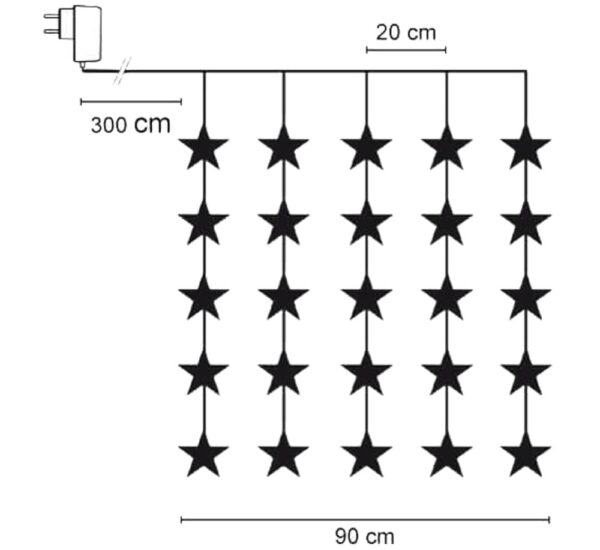 matches21 - Webshop LED Sternlichter Vorhang Stern Lichtervorhang transparent warmweiss 119963 2 1 4