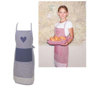 matches21 - Webshop Latzschuerzen Kinder Schuerzen Landhaus Premium LINA Herz und Tasche 60x40 2 Farben 118246 2 1 8