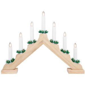 matches21 - Webshop Lichterbogen Adventsbogen Weihnachtsleuchter natur 7 flammig aus Holz 42x30 cm 111183 1 13