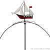 matches21 - Webshop Maritimes Windspiel Segelboot ODER Segelschiff Gartendeko Metall 1 Stk 77 5x140 cm 120665 1 1 5