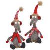 matches21 - Webshop Maus Weihnachten Kantenhocker Deko Figur Schal rot ODER gemustert 1 Stk 48 cm 119588 1 4