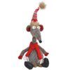 matches21 - Webshop Maus Weihnachten Kantenhocker Deko Figur Schal rot ODER gemustert 1 Stk 48 cm 119588 1 1 5