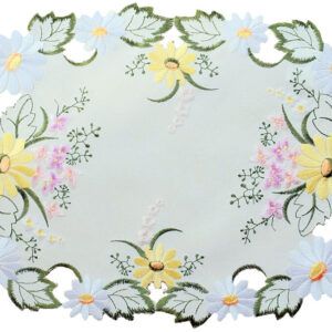 matches21 - Webshop Mitteldecke Tischdecke Blumen und Blaetter Stickerei Tischwaesche oval 30x45 cm 121109 1 4