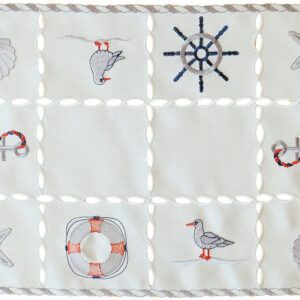 matches21 - Webshop Mitteldecke Tischdeckemaritime Motive wollweiss Stick bunt Tischwaesche 30x45cm 121148 1 15