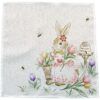 matches21 - Webshop Mitteldecke Tischwaesche Osterhase Maedchen Ostern Fruehling weiss Druck bunt 30x30 cm 117932 1 3