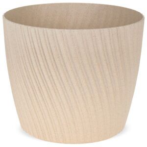 matches21 - Webshop Moderne Blumentoepfe gerillt aus Kunststoff und Holz in 2 Farben 22 5 cm 126536 1 3