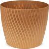 matches21 - Webshop Moderne Blumentoepfe gerillt aus Kunststoff und Holz in 2 Farben 22 5 cm 126536 2 1 14