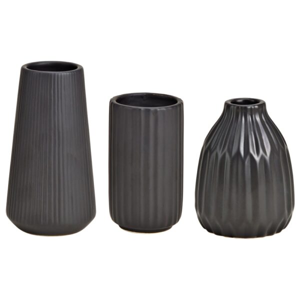 matches21 - Webshop Moderne Blumenvasen 3er Set schwarz Keramik verschiedene Groessen 126492 1 1