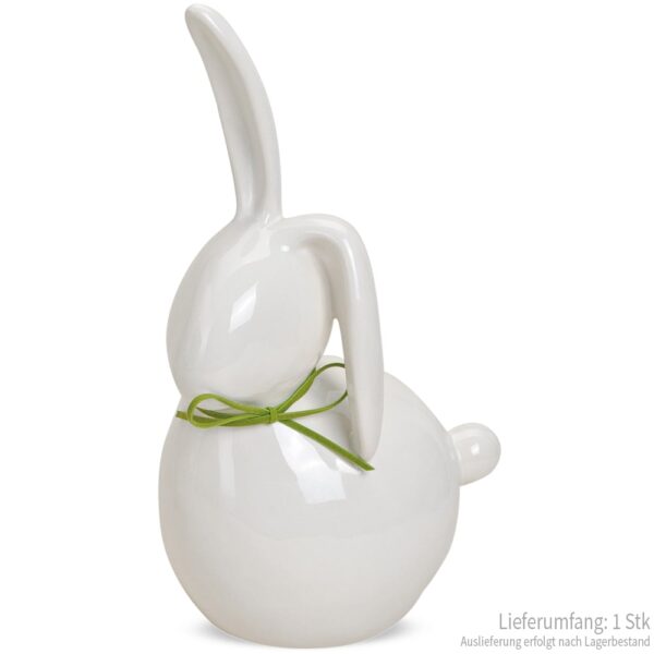 matches21 - Webshop Moderne Hasen Deko Figur Osterhase 1 Stk weiss gruen Keramik 17 25 cm 111446 4 1 3